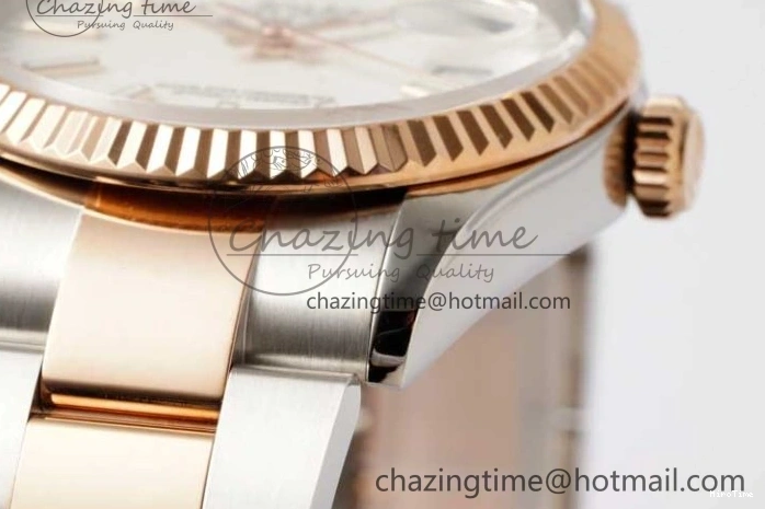 MiroTime 0508 Seasonal DateJust 36mm SS RG DIWF 1:1 Best Edition 904L Steel White Stick Dial on Jubilee Oyster SA 2306